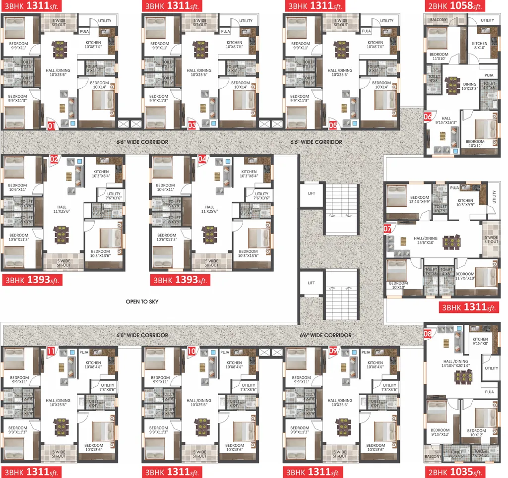 Floor Plan of Swagath Jubilant in Isnapur, Hyderabad - Image 397438