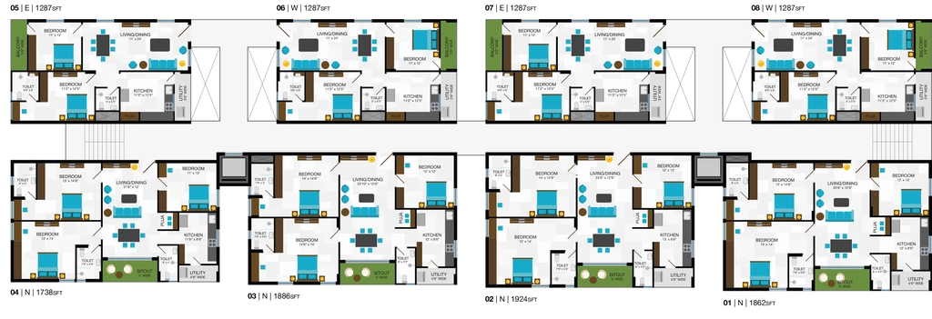 Floor Plan of TBC Dwar Residency in Quthbullapur, Hyderabad - Image 397448