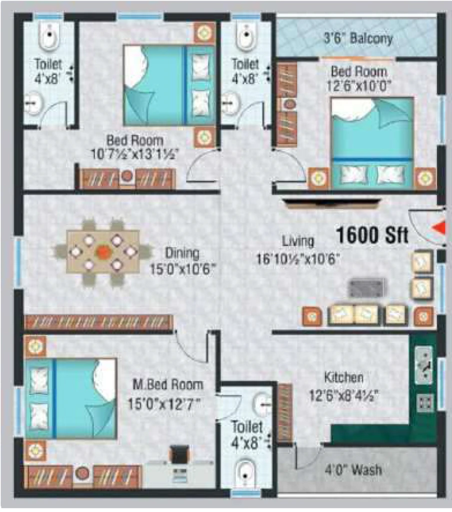 3 BHK Flat in Teramor Sthira in Shamirpet, Hyderabad - Image 915549