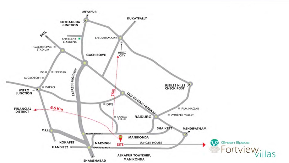 Location of Veerabhadra Green Space Fortview Villas - Image 397406