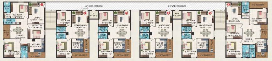 Floor Plan of VS Anandha Nilayam in Nizampet, Hyderabad - Image 397778