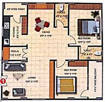2 BHK Flat in Yogitha Tulasivanam in Nizampet, Hyderabad - Image 915521