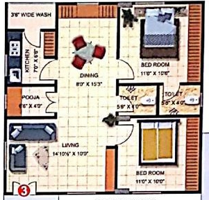 2 BHK Flat in Yogitha Tulasivanam in Nizampet, Hyderabad - Image 915520