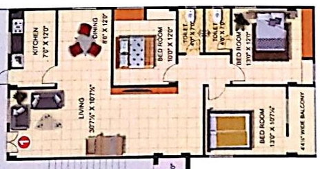 3 BHK Flat in Yogitha Tulasivanam in Nizampet, Hyderabad - Image 915525