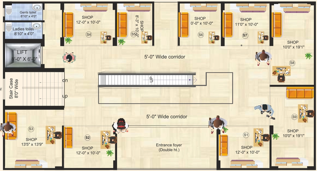 Floor Plan of Commercial Vibhash Sumangal Galaxy in Bhogipur, Patna - Image 410255