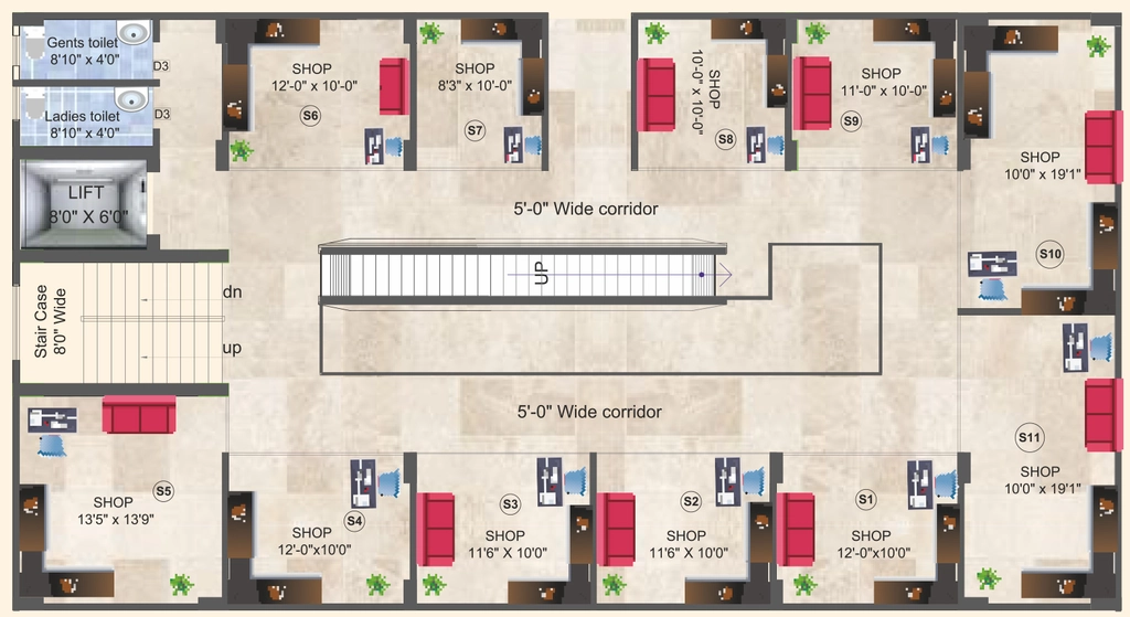 Floor Plan of Commercial Vibhash Sumangal Galaxy in Bhogipur, Patna - Image 410254