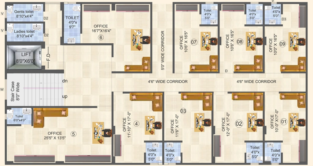 Floor Plan of Commercial Vibhash Sumangal Galaxy in Bhogipur, Patna - Image 410256