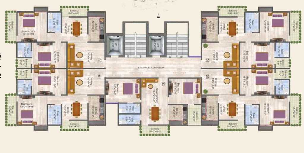Floor Plan of Vibhash Param Anand Residency in Ektapuram, Patna - Image 398487