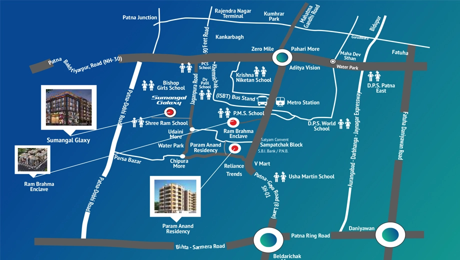 Location of Vibhash Param Anand Residency in Ektapuram, Patna - Image 398485