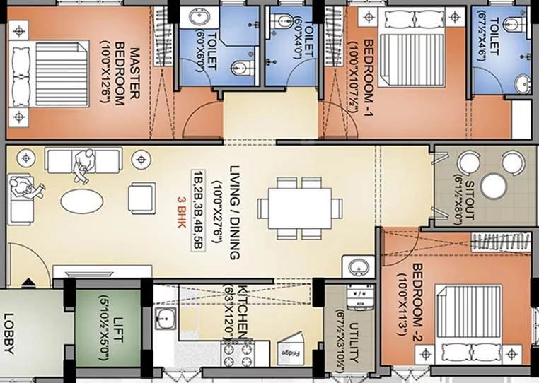 3 BHK Flat in Pearl Amoha in Medavakkam, Chennai - Image 915561