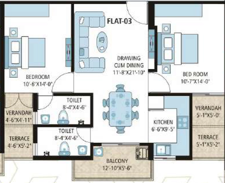 2 BHK Flat in Omm Shyam Shanti Estates in Ranipur, Patna - Image 915978