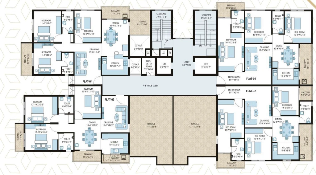 Floor Plan of Omm Shyam Shanti Estates in Ranipur, Patna - Image 398286