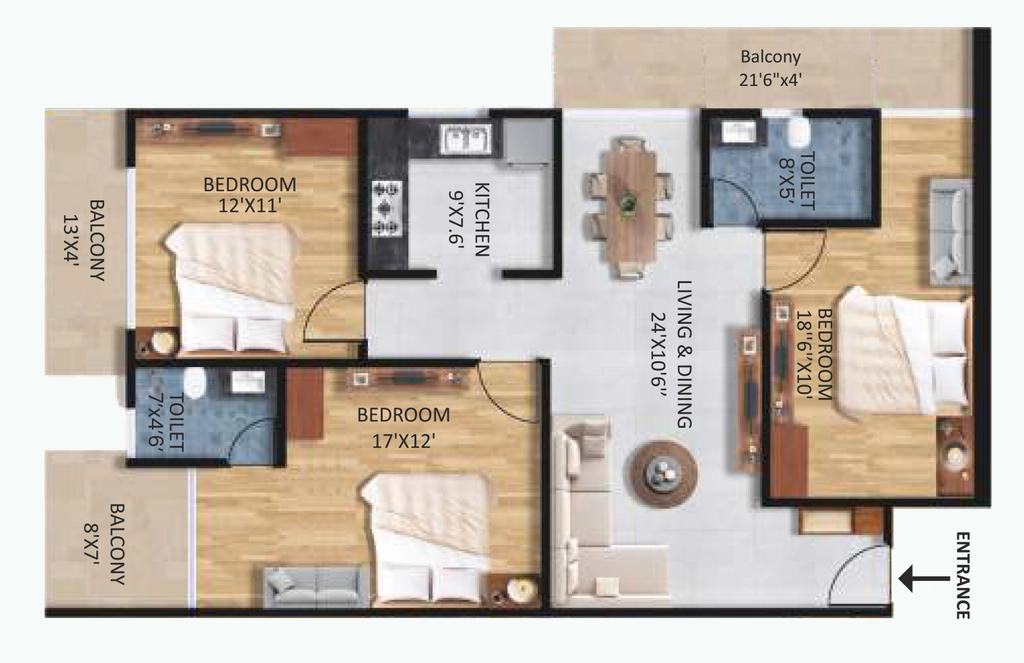 3 BHK Flat in Maa Farmview Heights in Paijawa, Patna - Image 915931
