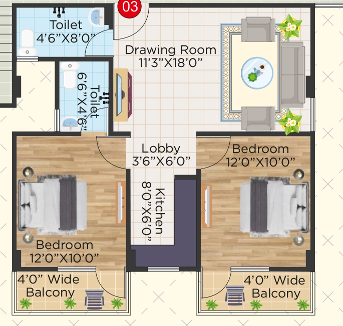 2 BHK Flat in Saeban KM Greens in Parsa Bazaar, Patna - Image 916156