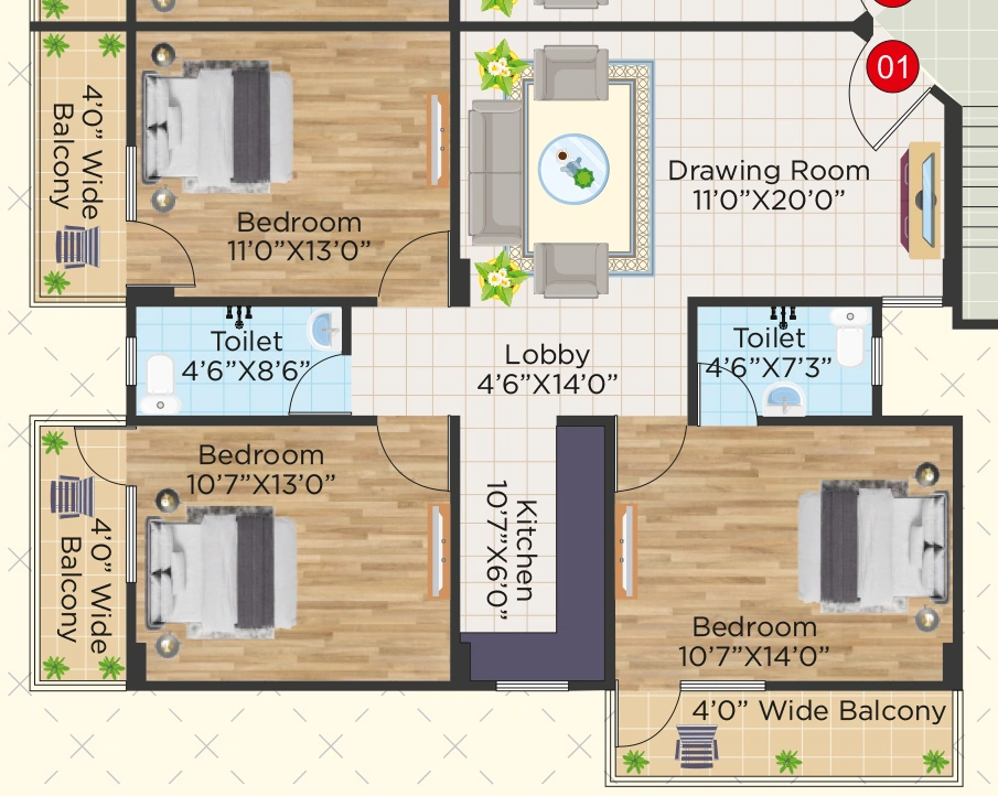 3 BHK Flat in Saeban KM Greens in Parsa Bazaar, Patna - Image 916157