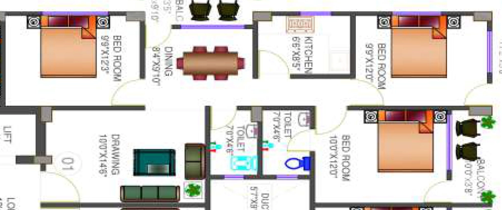 3 BHK Flat in Mangalam Om Mangalam in Jaganpura, Patna - Image 915970
