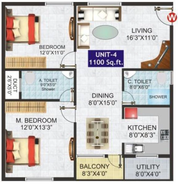 2 BHK Flat in Megas Kamala Residency in Yeshwanthpur, Bangalore - Image 915652