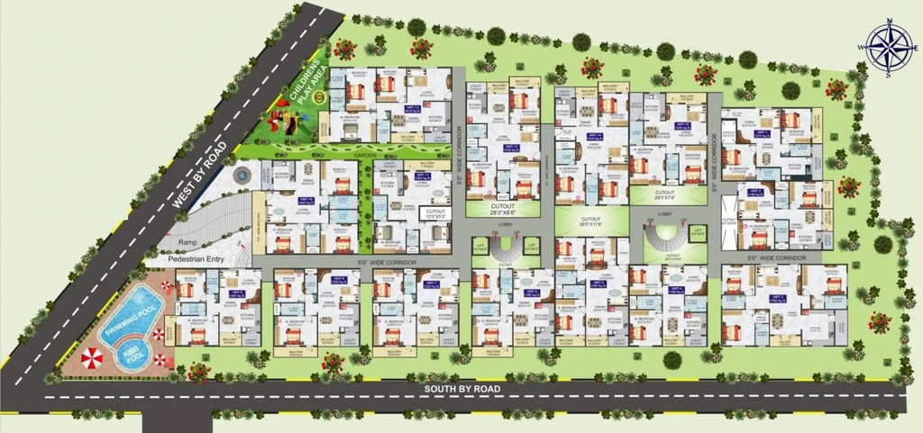Master Plan of Megas Kamala Residency in Yeshwanthpur, Bangalore - Image 397596