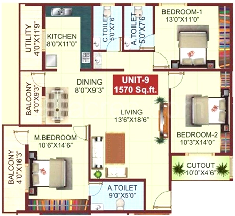 3 BHK Flat in PSR Aster in Dommasandra, Bangalore - Image 915682