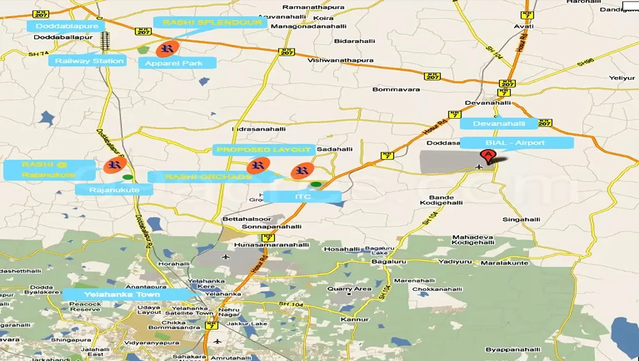 Location of Rashi Splendour in Doddaballapur Road, Bangalore - Image 397815