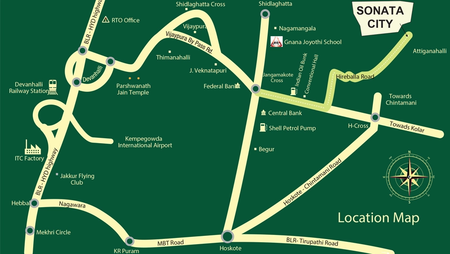 Location of Svamitva Sonata City in Chikkaballapur, Bangalore - Image 397820