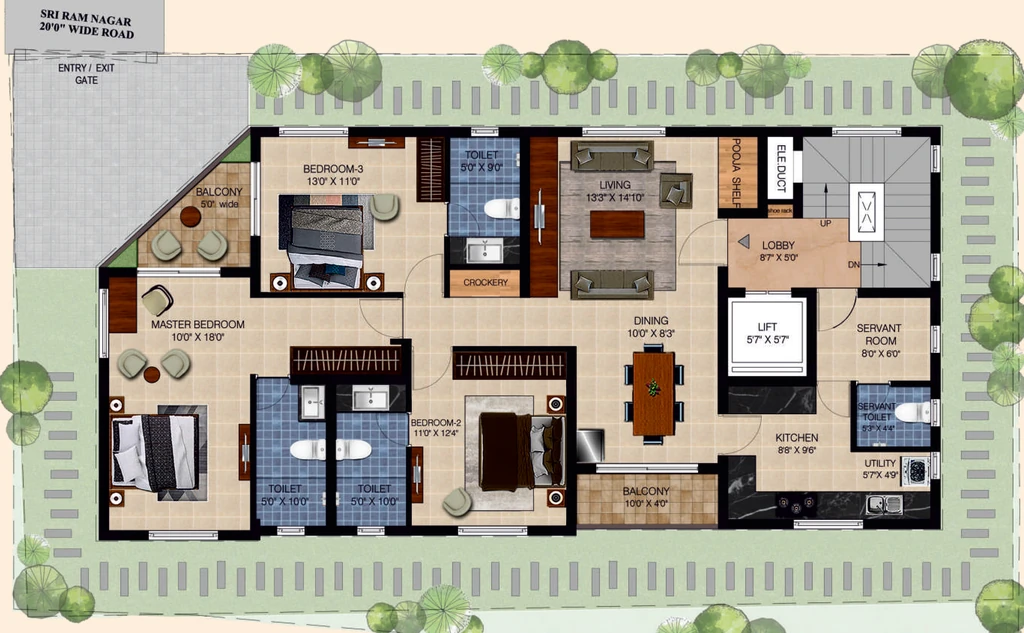 Floor Plan of Rams Upscale in Thiruvanmiyur, Chennai - Image 397946