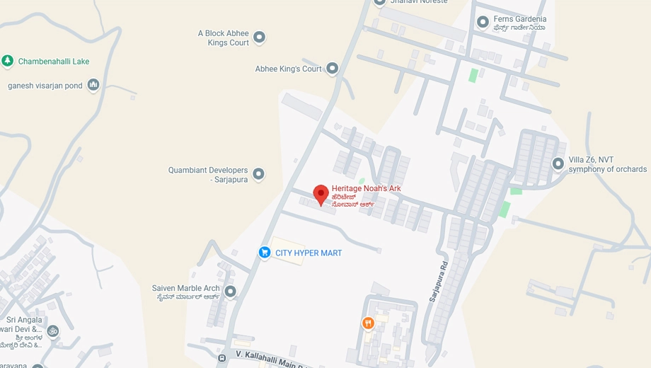 Location of Heritage Noahs Ark in Sarjapur Road, Bangalore - Image 398002