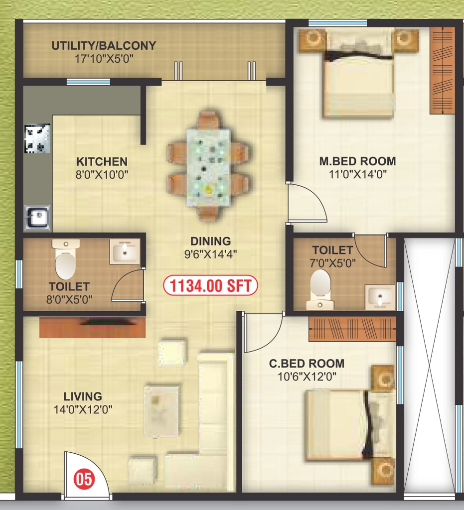 2 BHK Flat in KVG Silver in Old Madras Road, Bangalore - Image 915840