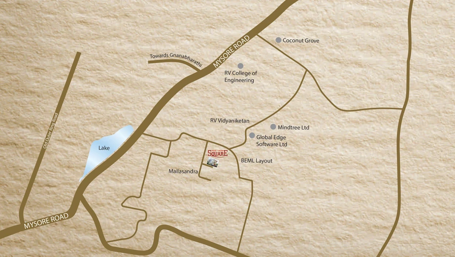 Location of Red Tree Square in Rajarajeshwari Nagar, Bangalore - Image 398006