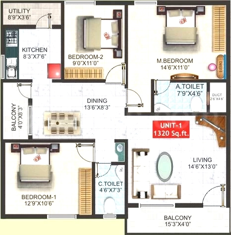 3 BHK Flat in SGS Highland in Rajarajeshwari Nagar, Bangalore - Image 915843