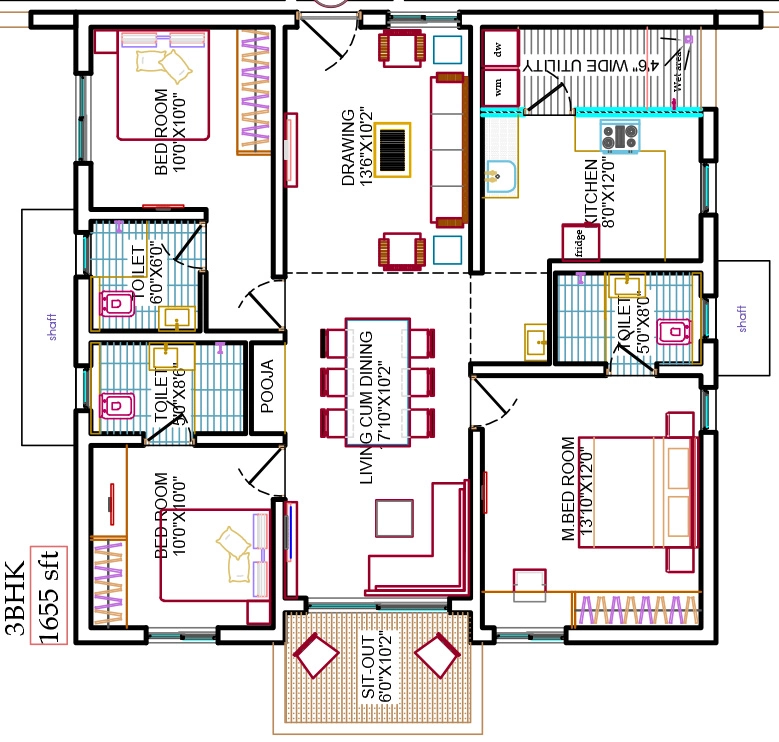 3 BHK Flat in Team4 Aria in Miyapur, Hyderabad - Image 915858