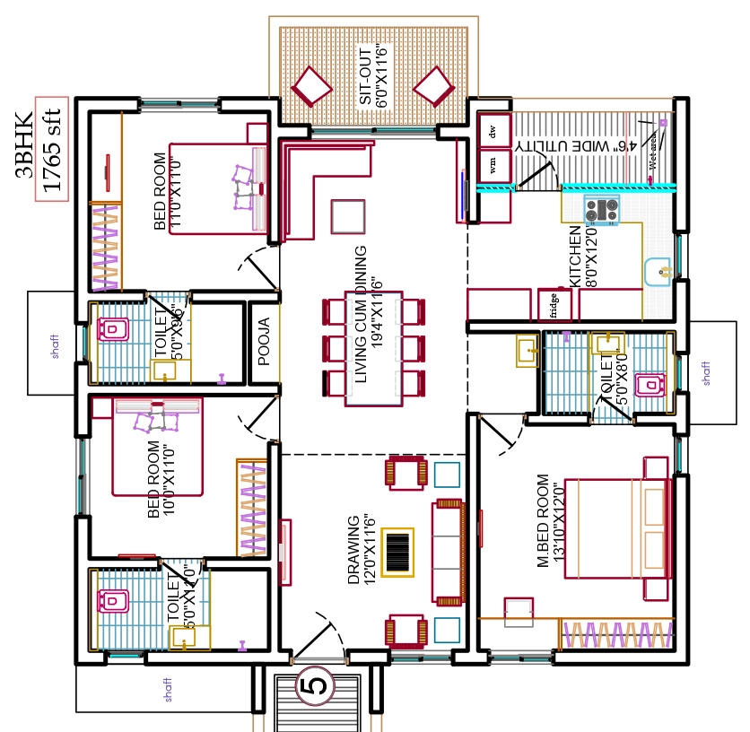 3 BHK Flat in Team4 Aria in Miyapur, Hyderabad - Image 915859