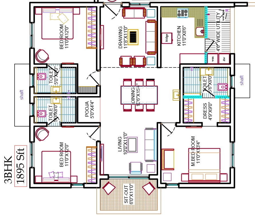 3 BHK Flat in Team4 Aria in Miyapur, Hyderabad - Image 915860