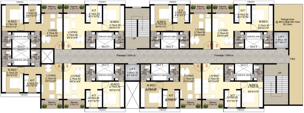 Floor Plan of Vaishnavi Garden in Kalyan East, Thane - Image 398045