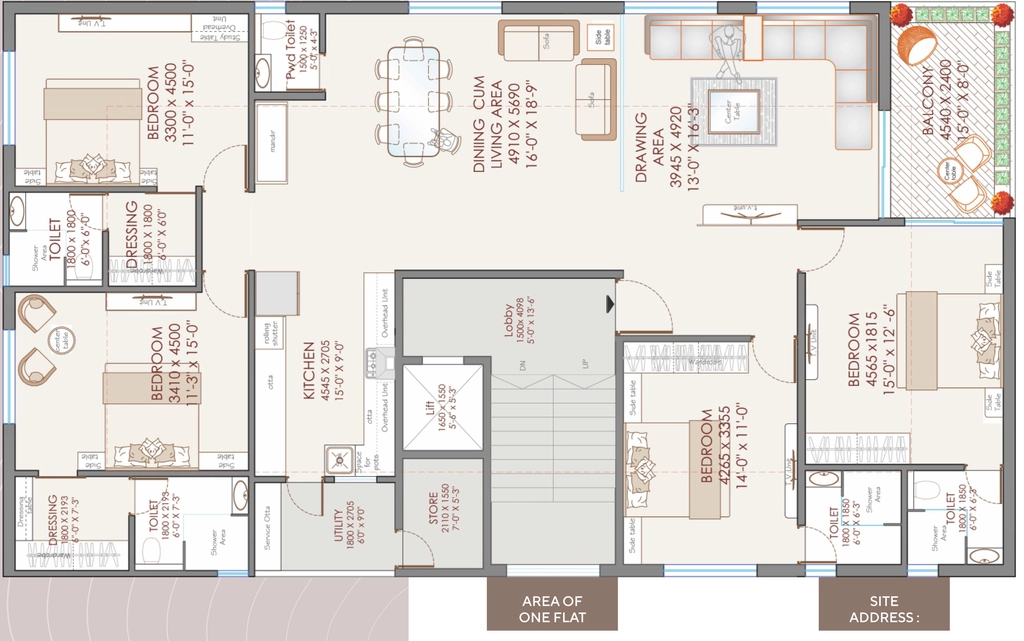 4 BHK Flat in Insight Luxuria in Deendayal Nagar, Nagpur - Image 915864