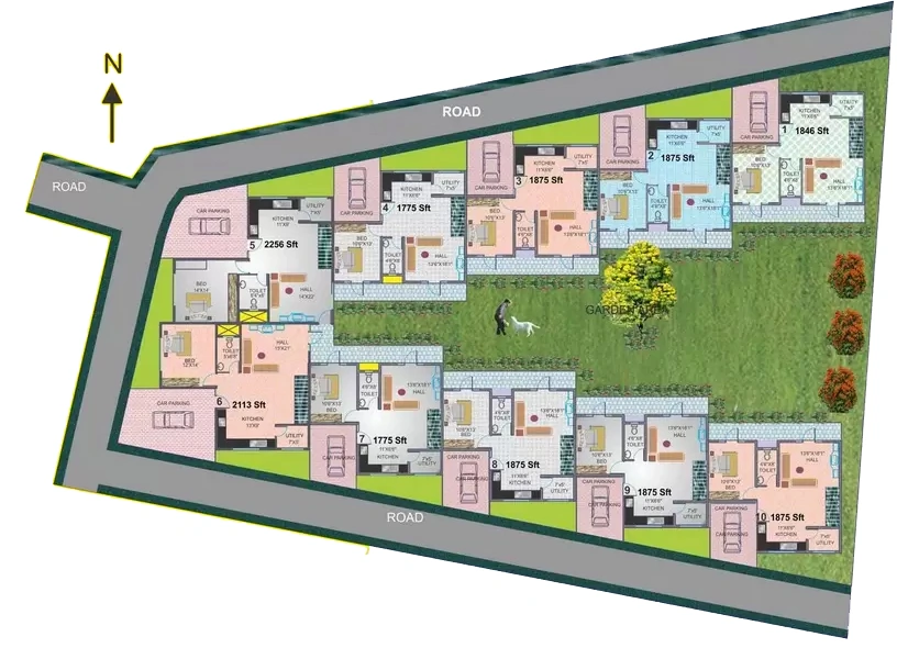 Master Plan of JP Deccan Palm Villas in Hebbal, Bangalore - Image 398084