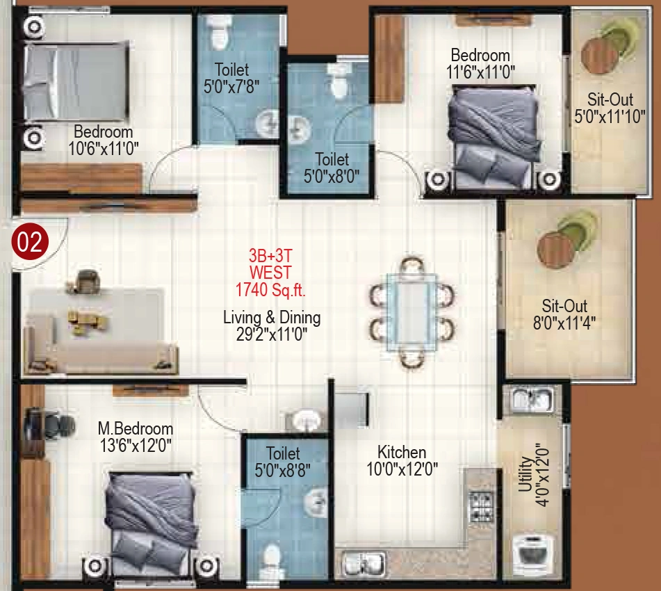 3 BHK Flat in Sapthagiri Sky Garden in Old Madras Road, Bangalore - Image 915913