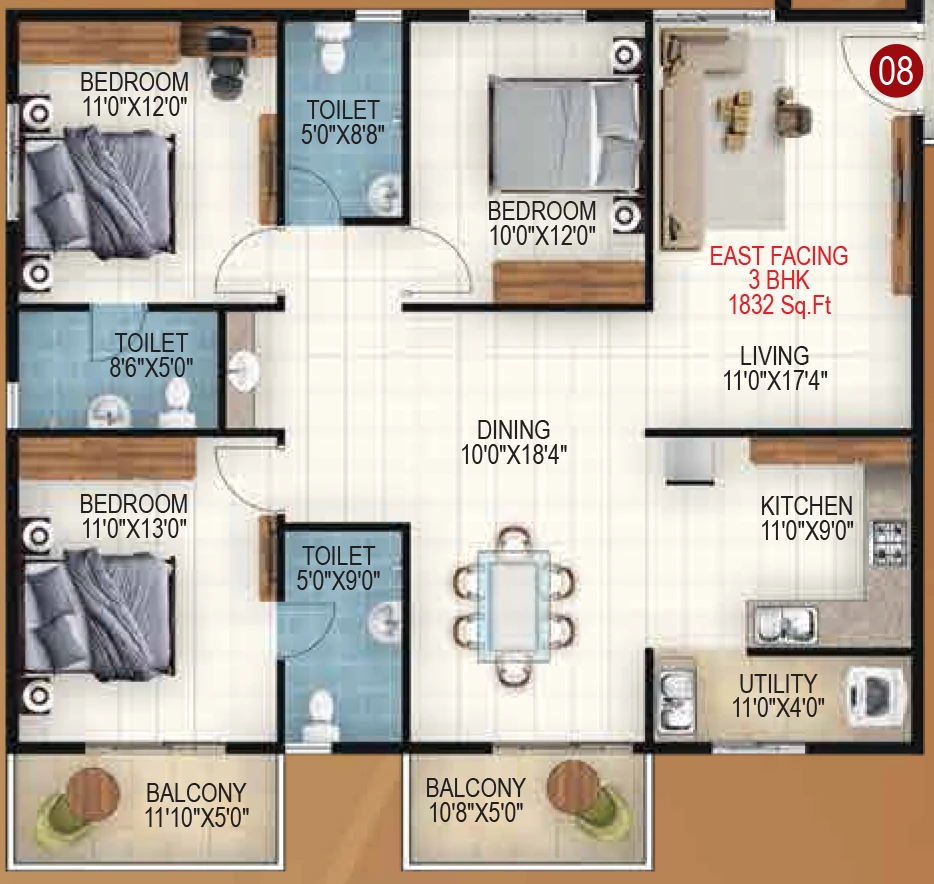 3 BHK Flat in Sapthagiri Sky Garden in Old Madras Road, Bangalore - Image 915914