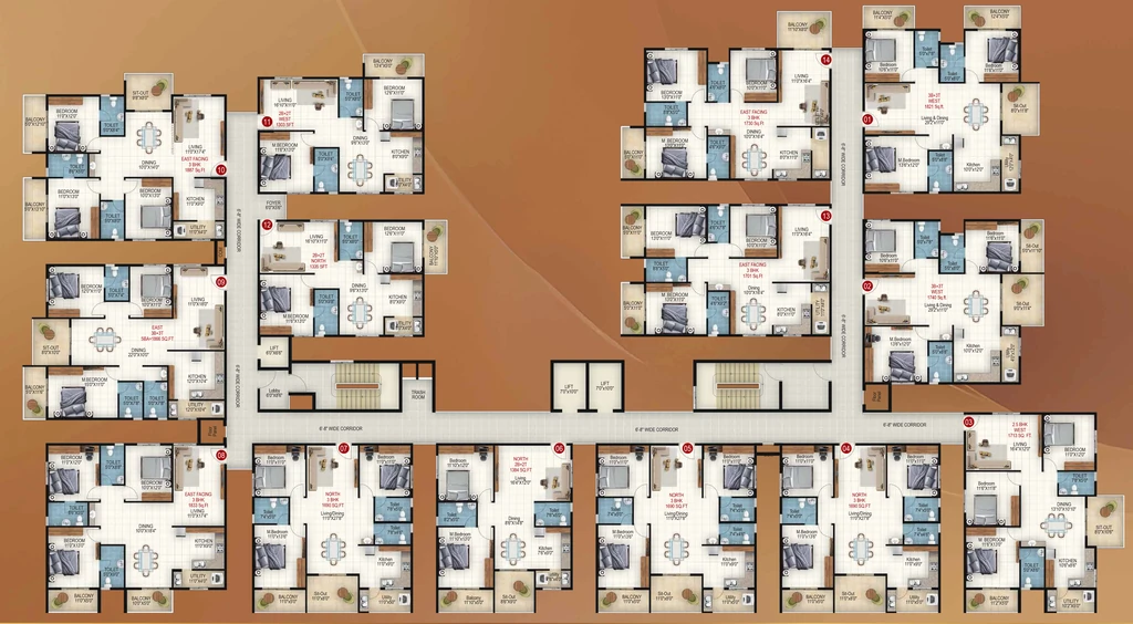 Floor Plan of Sapthagiri Sky Garden in Old Madras Road, Bangalore - Image 398121