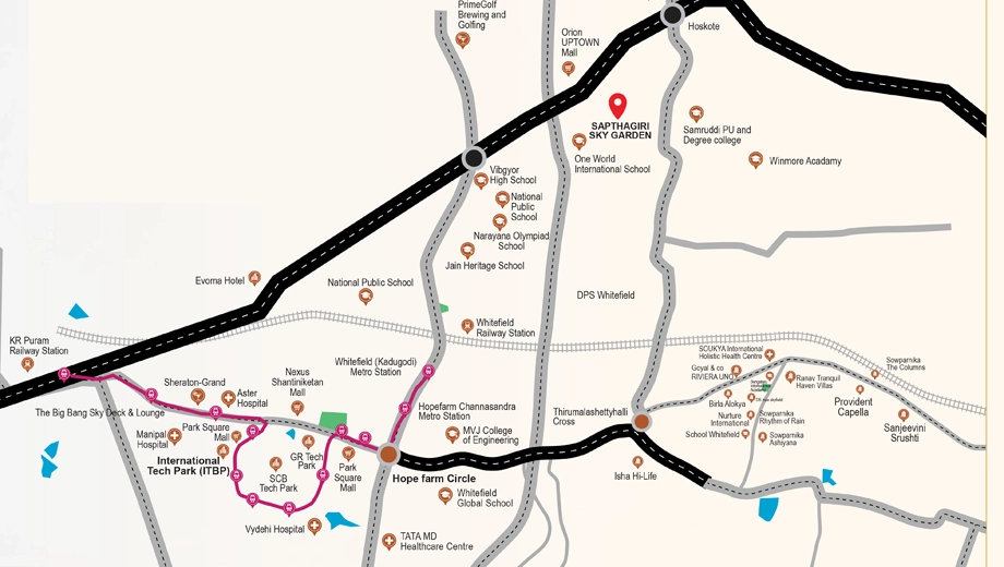 Location of Sapthagiri Sky Garden - Image 398122