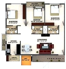 3 BHK Flat in CC Kalki Ansh in Yeshwanthpur, Bangalore - Image 915938