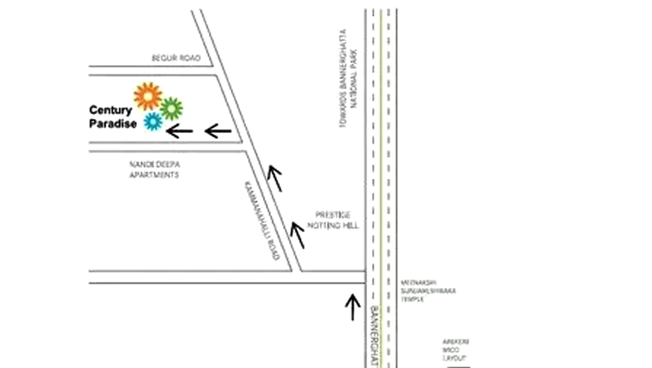 Location of Century Paradise in Bannerghatta, Bangalore - Image 398169