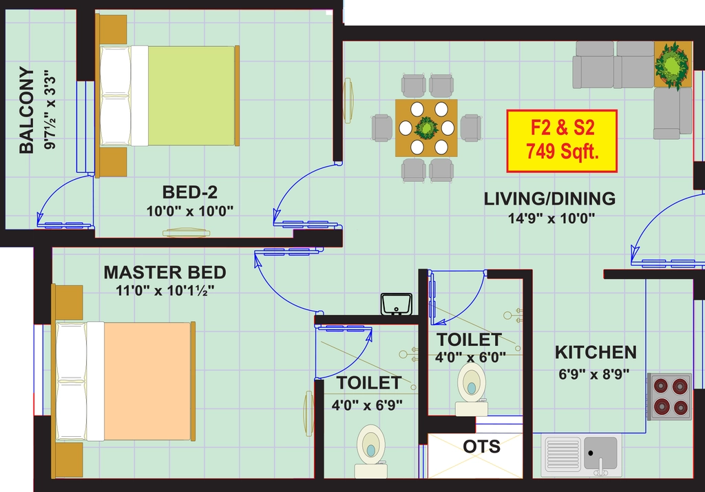 2 BHK Flat in MSP Emerald Park in Pallavaram, Chennai - Image 915915