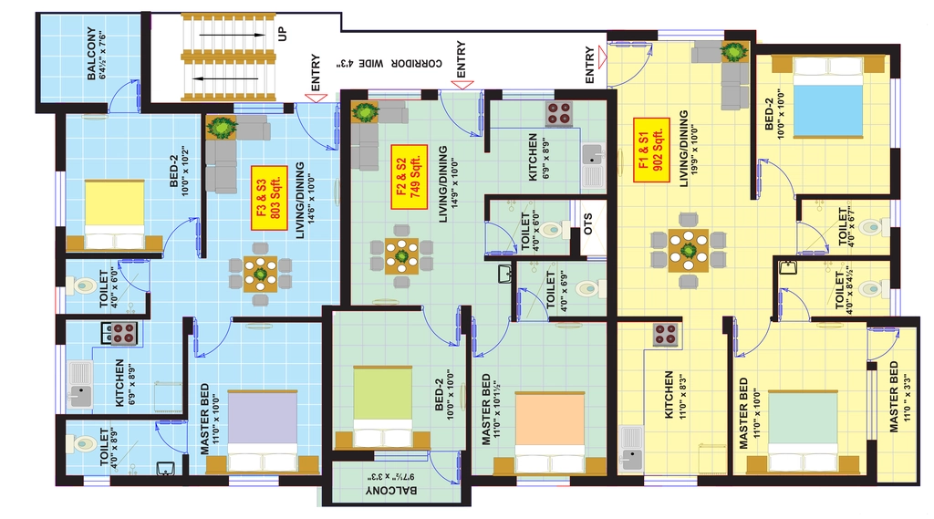 Floor Plan of MSP Emerald Park in Pallavaram, Chennai - Image 398127