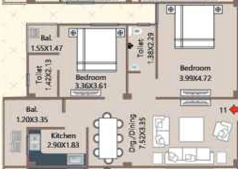 2 BHK Flat in Bigrahpuram BS Hitech Apartment in Kankarbagh, Patna - Image 915921