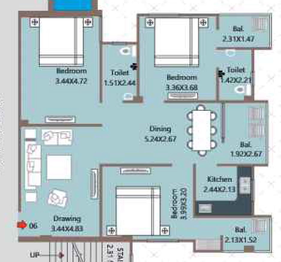 3 BHK Flat in Bigrahpuram BS Hitech Apartment in Kankarbagh, Patna - Image 915922
