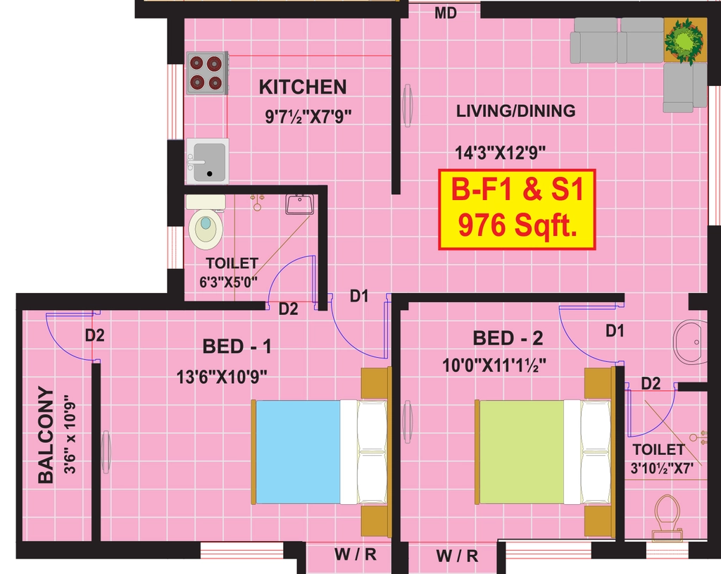 2 BHK Flat in MSP Dream Stone in Saidapet, Chennai - Image 915926