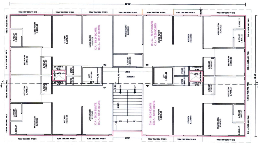 Floor Plan of Param Elina in Adajan, Surat - Image 399687