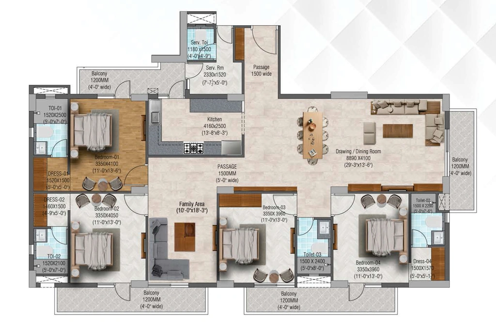 4 BHK Flat in Ambition Paradise in Rupaspur, Patna - Image 915946