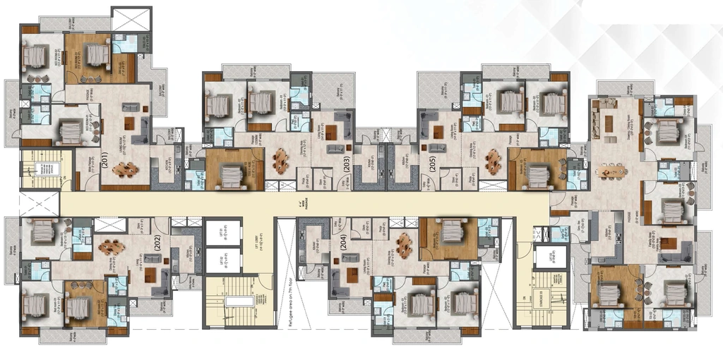 Floor Plan of Ambition Paradise in Rupaspur, Patna - Image 398207